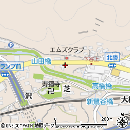 兵庫県神戸市北区山田町下谷上（二ツ樋）周辺の地図