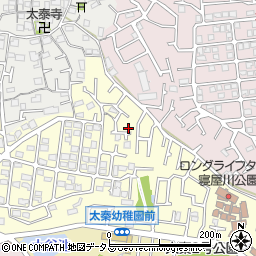 大阪府寝屋川市太秦緑が丘6-14周辺の地図
