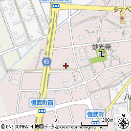 静岡県浜松市中央区恒武町16周辺の地図