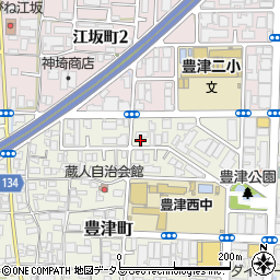 リパーク吹田豊津町第５駐車場周辺の地図