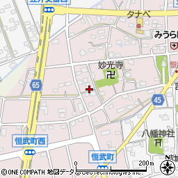 静岡県浜松市中央区恒武町71周辺の地図