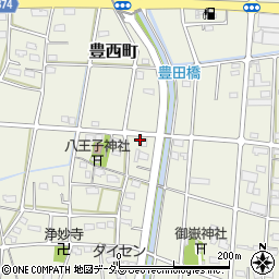 静岡県浜松市中央区豊西町1973周辺の地図