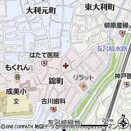 〒572-0043 大阪府寝屋川市錦町の地図
