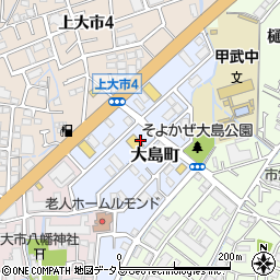 兵庫県西宮市大島町周辺の地図