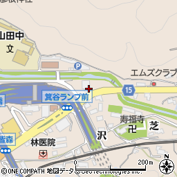 兵庫県神戸市北区山田町下谷上久保周辺の地図