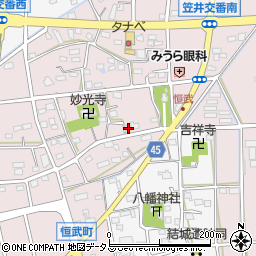 静岡県浜松市中央区恒武町278周辺の地図