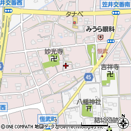静岡県浜松市中央区恒武町280周辺の地図