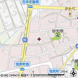 静岡県浜松市中央区恒武町18周辺の地図