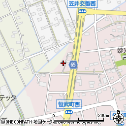 静岡県浜松市中央区恒武町7周辺の地図