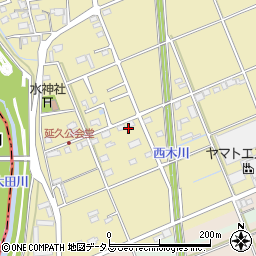 静岡県袋井市延久396周辺の地図