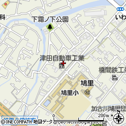 津田自動車周辺の地図