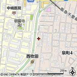 大阪府吹田市泉町4丁目39周辺の地図