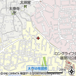 大阪府寝屋川市太秦緑が丘6周辺の地図