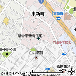 愛知県豊橋市東新町周辺の地図