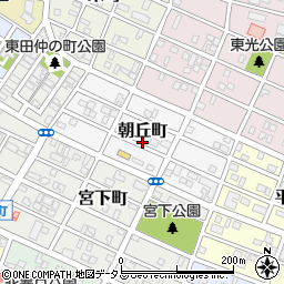 愛知県豊橋市朝丘町周辺の地図