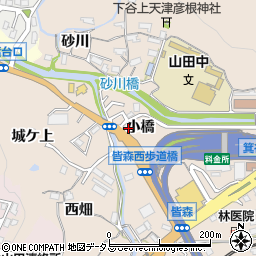 兵庫県神戸市北区山田町下谷上小橋周辺の地図