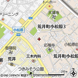 兵庫県高砂市荒井町小松原3丁目14周辺の地図