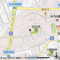 静岡県浜松市中央区恒武町72周辺の地図