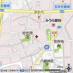 静岡県浜松市中央区恒武町281周辺の地図