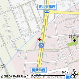 静岡県浜松市中央区恒武町2周辺の地図
