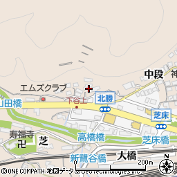 兵庫県神戸市北区山田町下谷上北勝周辺の地図