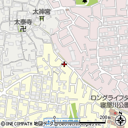 大阪府寝屋川市太秦緑が丘6-3周辺の地図