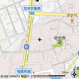 静岡県浜松市中央区恒武町25周辺の地図