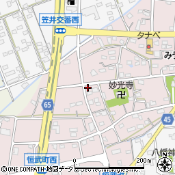 静岡県浜松市中央区恒武町68周辺の地図