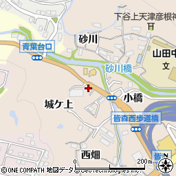 兵庫県神戸市北区山田町下谷上かんじや周辺の地図