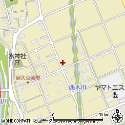 静岡県袋井市延久378周辺の地図