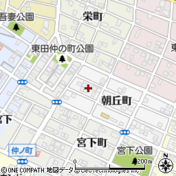 愛知県豊橋市朝丘町17周辺の地図