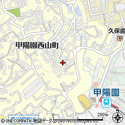 兵庫県西宮市甲陽園西山町周辺の地図