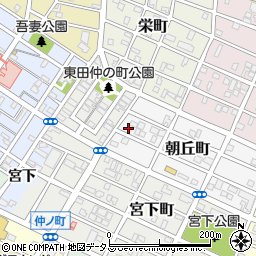 愛知県豊橋市朝丘町27周辺の地図