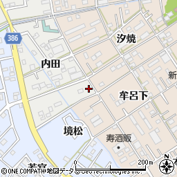 愛知県豊橋市小向町内田周辺の地図