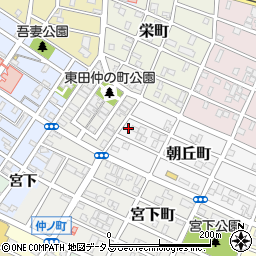 愛知県豊橋市朝丘町14周辺の地図
