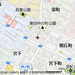 愛知県豊橋市東田仲の町周辺の地図