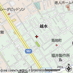 愛知県豊橋市花田町越水周辺の地図