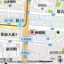 豊橋郵便局周辺の地図