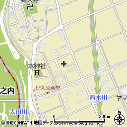 静岡県袋井市延久422-11周辺の地図