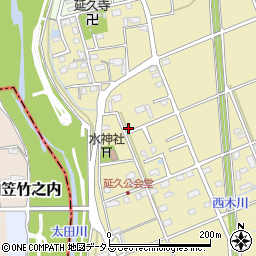 静岡県袋井市延久443周辺の地図