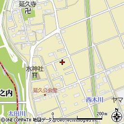 静岡県袋井市延久422周辺の地図