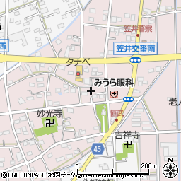 静岡県浜松市中央区恒武町302周辺の地図