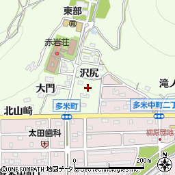 愛知県豊橋市多米町沢尻周辺の地図