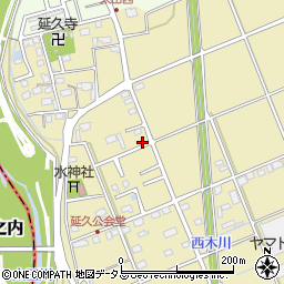 静岡県袋井市延久周辺の地図