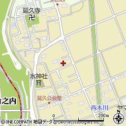 静岡県袋井市延久421-8周辺の地図