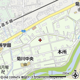 静岡県菊川市本所周辺の地図