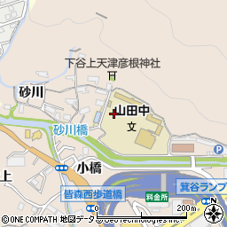 兵庫県神戸市北区山田町下谷上宮ノ前周辺の地図