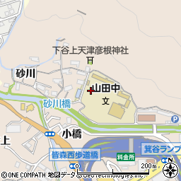 兵庫県神戸市北区山田町下谷上（宮ノ前）周辺の地図