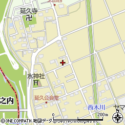 静岡県袋井市延久421周辺の地図