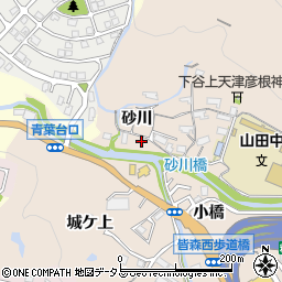 兵庫県神戸市北区山田町下谷上砂川6-7周辺の地図